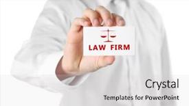  Presentation with law firm - Slide deck enhanced with consulting firms - handsome businessman holding business card background and a light gray colored foreground