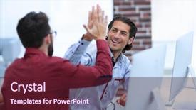  Presentation with empowerment of employees - Amazing slide set having consulting firms - happy employees giving each other backdrop and a tawny brown colored foreground