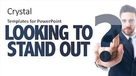  Presentation with stand - Amazing PPT layouts having consulting mindset - business man pointing the text backdrop and a white colored foreground