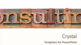  Presentation with color blocks - Cool new PPT theme with word in vintage wooden letterpress backdrop and a  colored foreground