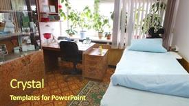  Presentation with consulting - PPT theme having consulting room with a bed background and a tawny brown colored foreground