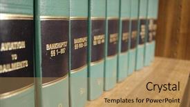  Presentation with volumes - Audience pleasing theme consisting of consume laws - close up of several volumes backdrop and a coral colored foreground