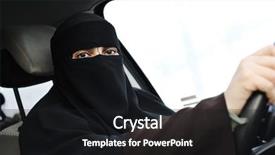  Presentation with arabic woman - PPT layouts having driver attitude - arabic muslim woman with veil background and a black colored foreground