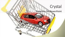  Presentation with leasing - Theme with consumer behavior - car in the shopping cart background and a white colored foreground