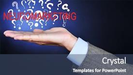  Presentation with question word - Theme having consumer behavior - closeup of a young caucasian background and a ocean colored foreground