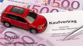  Presentation with car dealer - Theme consisting of consumer behavior - contract of sale for buying background and a  colored foreground
