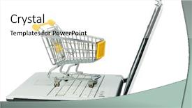  Presentation with behavior - Theme enhanced with consumer behavior - empty shopping cart background and a  colored foreground