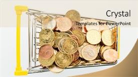  Presentation with euro - Cool new theme with consumer behavior - shopping cart filled with euro backdrop and a lemonade colored foreground