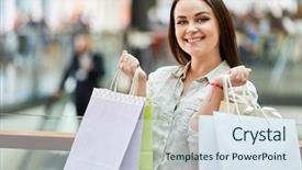  Presentation with behavior - Slide set with consumer behavior - teenager as a happy customer background and a sky blue colored foreground