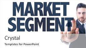  Presentation with market - Cool new theme with consumer behaviour - business man pointing the text backdrop and a white colored foreground