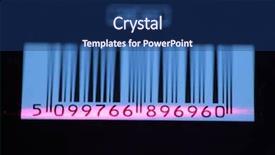  Presentation with consumer electronics - Presentation theme having consumer electronics - barcode with red laser strip background and a ocean colored foreground