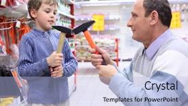  Presentation with elderly - Amazing presentation theme having consumer goods - elderly man with boy backdrop and a light blue colored foreground