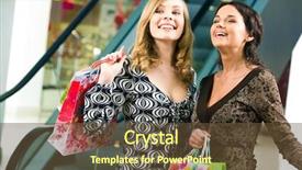  Presentation with photo - Amazing PPT theme having consumer goods - photo of two happy girls backdrop and a  colored foreground