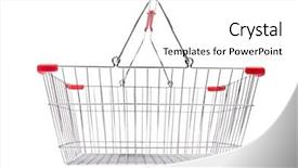  Presentation with supermarket trolley - Audience pleasing presentation theme consisting of consumer goods - shopping supermarket trolley isolated backdrop and a white colored foreground