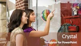  Presentation with interior design - Presentation having consumer goods - young women pointing to items background and a red colored foreground