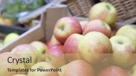  Presentation with apples and education - Audience pleasing presentation theme consisting of consumer goods industry - apples close up backdrop and a  colored foreground