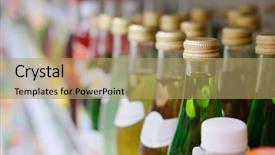  Presentation with supermarket - Presentation featuring consumer goods industry - bottles on a shelf background and a coral colored foreground