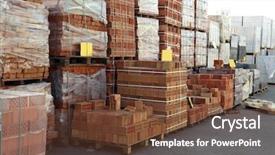  Presentation with wholesale - Theme featuring consumer goods industry - bricks for wholesale distribution outdoors background and a tawny brown colored foreground