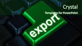  Presentation with export - Slides enhanced with consumer goods industry - close up of export keyboard background and a forest green colored foreground