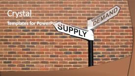  Presentation with brick - Presentation theme having consumer goods industry - concept image of a signpost background and a coral colored foreground