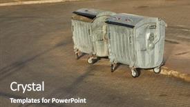  Presentation with sunlight - PPT layouts featuring consumer goods industry - dumpsters on the street background and a tawny brown colored foreground