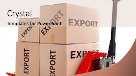  Presentation with pallet - PPT theme with consumer goods industry - fork pallet truck with carton background and a lemonade colored foreground