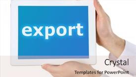  Presentation with export - Beautiful theme featuring consumer goods industry - hands holding tablet pc backdrop and a lemonade colored foreground