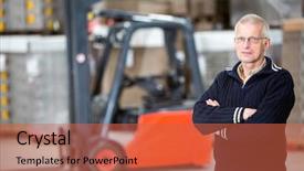  Presentation with distribution - Amazing presentation theme having consumer goods industry - portrait of confident supervisor backdrop and a red colored foreground