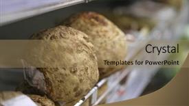  Presentation with close up shot - PPT theme consisting of consumer goods industry - radish close up background and a coral colored foreground