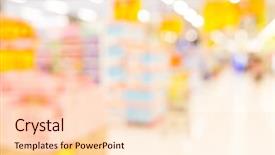  Presentation with blur - Amazing presentation theme having consumer goods industry - supermarket store blur background backdrop and a lemonade colored foreground