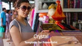  Presentation with race - Amazing slide set having consumer goods industry - young mixed race woman picks backdrop and a coral colored foreground