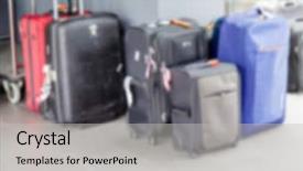  Presentation with blur - Audience pleasing theme consisting of consumer journey - abstract blur suitcases and travel backdrop and a light gray colored foreground