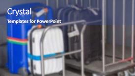  Presentation with blur - Theme enhanced with consumer journey - abstract blur suitcases and travel background and a ocean colored foreground