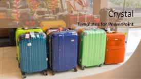  Presentation with journey abstract - PPT layouts with consumer journey - abstract blur suitcases and travel background and a coral colored foreground