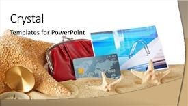  Presentation with credit card - Slide set enhanced with consumer journey - sand with credit card starfish background and a white colored foreground