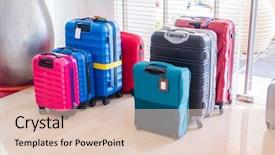  Presentation with rv travel - PPT theme having consumer journey - suitcases and travel bag background and a lemonade colored foreground