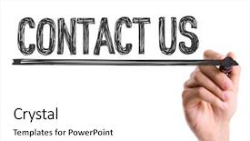  Presentation with marker - Cool new slide deck with consumer response - hand with marker writing backdrop and a white colored foreground