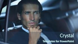  Presentation with car accident cartoon - Audience pleasing PPT theme consisting of consumer safety - closeup successful businessman sitting backdrop and a ocean colored foreground