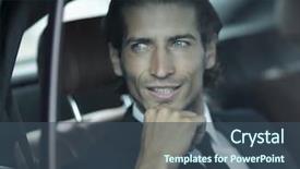  Presentation with successful - Slide set featuring consumer safety - closeup successful businessman sitting background and a ocean colored foreground