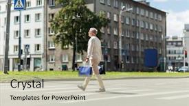  Presentation with city people walking - Audience pleasing slides consisting of consumer safety - sale traffic and people concept backdrop and a  colored foreground