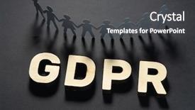  Presentation with safety data - Slide set enhanced with consumer safety - wooden gdpr letters in front background and a dark gray colored foreground