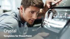  Presentation with dealership - Colorful presentation design enhanced with consumer safety - young male customer examining backdrop and a gray colored foreground