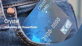  Presentation with credit card fraud - Slide set with consumer spending money economy - credit card in pocket background and a  colored foreground