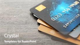  Presentation with catering banquet table different - Amazing presentation theme having consumer spending money economy - different credit cards on table backdrop and a gray colored foreground