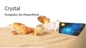 Presentation with skin care natural yellow and white - Presentation design with consumer spending money economy - sand with credit card background and a white colored foreground