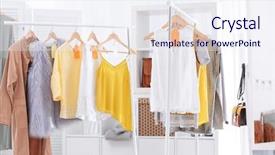  Presentation with different - Slide set featuring consumer trends - different women wear in modern background and a sky blue colored foreground