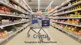  Presentation with consumerism - PPT layouts featuring consumerism concept - empty shopping cart background and a mint green colored foreground