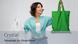 Presentation with eco sustainability - Audience pleasing theme consisting of consumerism-sustainability-and-eco-living backdrop and a light gray colored foreground