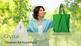  Presentation with eco sustainability - Slide deck enhanced with consumerism-sustainability-and-eco-living background and a soft green colored foreground