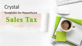  Presentation with tax - PPT theme enhanced with consumption coffee - tax concept office workplace closeup background and a white colored foreground